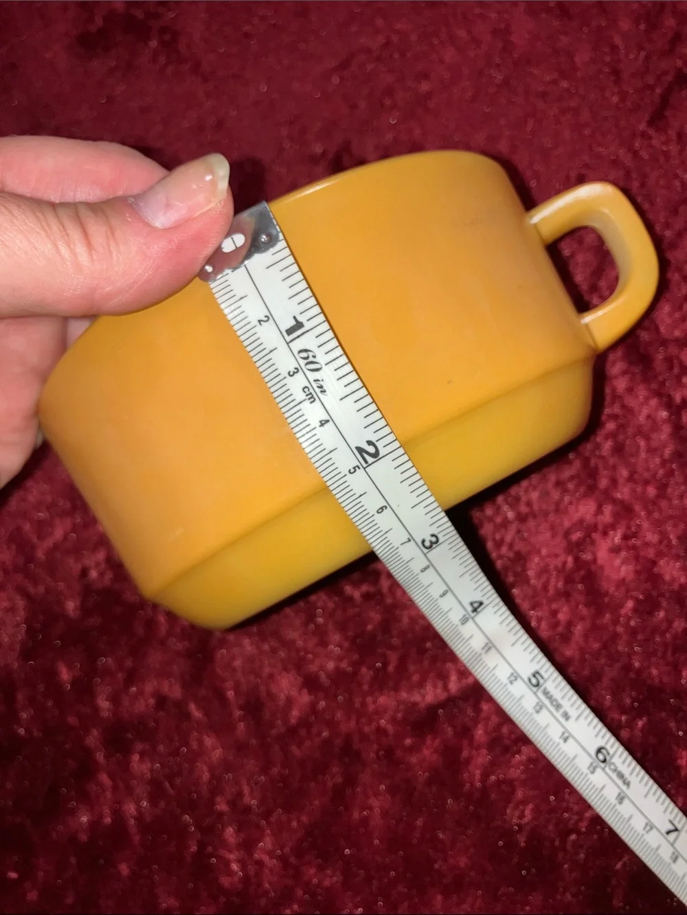2 Vintage Fire King Anchor Hocking D Handle Soup Bowls Mugs Yellow Stackable